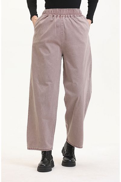 sefamerve Hellrosa Dusty-Jeans mit elastischem Bund – 9633B-01