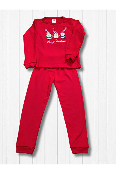 YusGos Santa Claus Printed Cotton Boys' New Year Family Pajamas Set