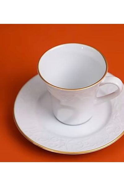 Güral Porselen Güral Çalı Bahar Turkish Coffee Set - Gold Relief