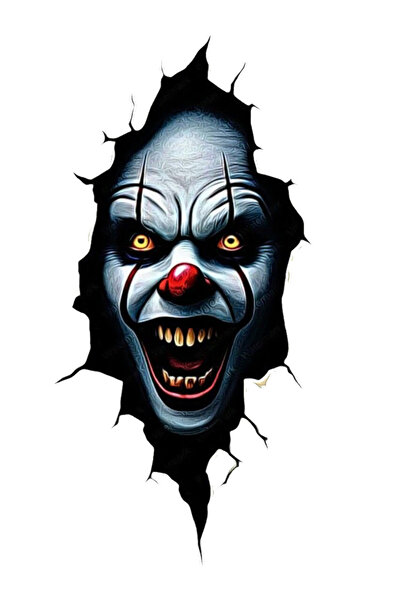 MegaSticker 3D Duvardan çıkan joker Sticker Araba, Motorsiklet, Kask, Laptop,...