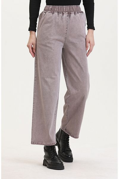 sefamerve Hellrosa Dusty Jeans mit elastischem Bund – 9633-04