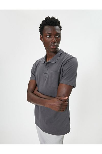 Koton Gât polo Slim Fit Buzunar Detaliat cu nasturi
