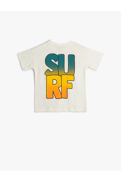 Koton T-Shirt Short Sleeve Crew Neck Surf Printed Cotton