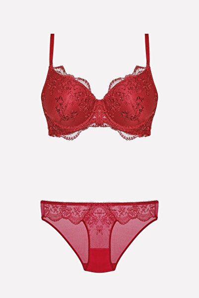 Nurteks Unassisted Burgundy Bra Set 4385