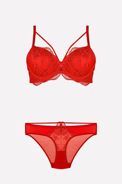 Nurteks 4485 Model Supported Red Bra Set