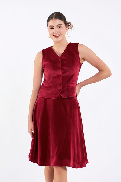 Volanlı Velvet Vest