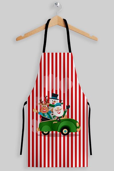AYSHOME Ays Home Red Striped Christmas Kitchen Apron