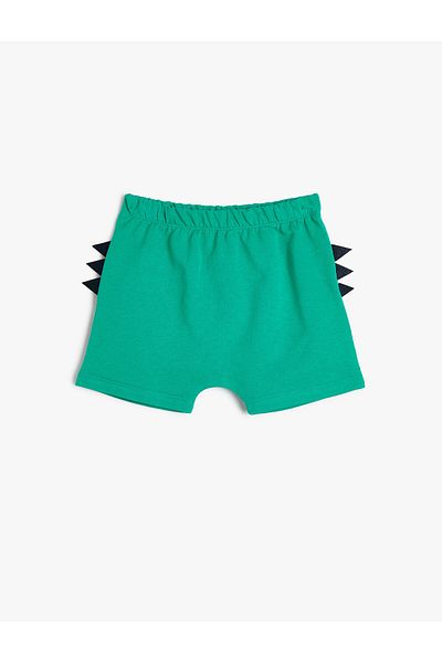 Koton Shorts with Applique Detail, Printed on the Back, Elastic Waist