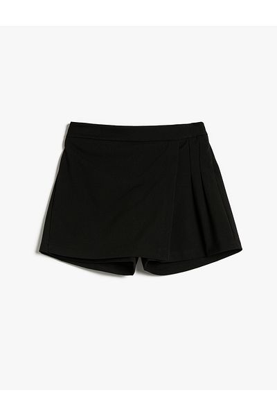 Koton Shorts Skirt Double Breasted Elastic Waist Viscose Fabric