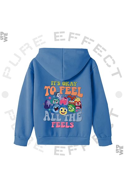 PURE EFFECT Hanorac pentru copii UNISEX - Imprimat Inside-Out 2, Multicolor, 3 fire