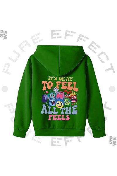 PURE EFFECT Hanorac pentru copii UNISEX - Imprimat Inside-Out 2, Multicolor, 3 fire