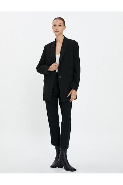 Koton Fabric Trousers Tapered Leg Pocket Detailed Pleated