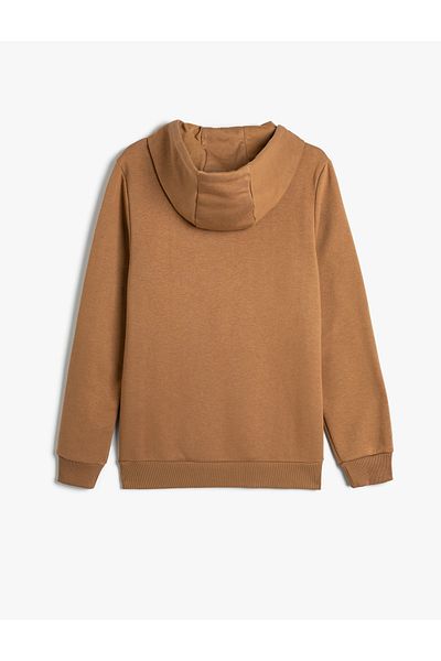 Koton Kapuzenpullover mit Kängurutasche, langen Ärmeln