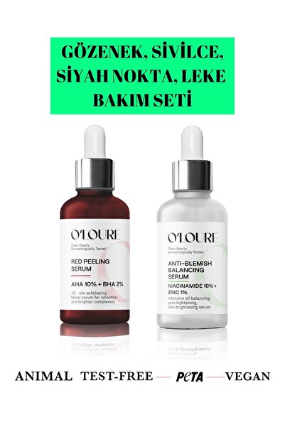 o'loure beauty SİVİLCE, SİYAH NOKTA, GÖZENEK, LEKE KARŞITI CİLT BAKIM SETİ