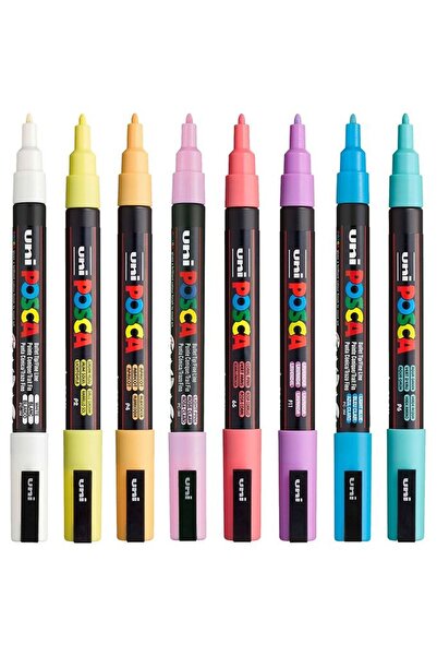 POSCA مجموعة أقلام تلوين PC-3M 0.9-1.3 مم [8C] ألوان ناعمة