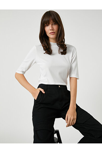 Koton Μπλουζάκι με μισό μανίκι με μισό ζιβάγκο