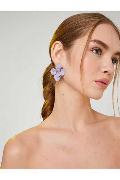 Koton Flower Shaped Steel Earrings