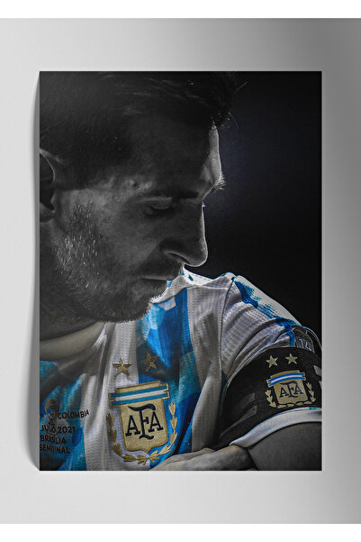 DekorHane Метален принт с лъскава стена - Лионел Меси