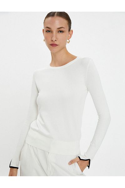 Koton Kötöttáru Pulóver Crew Neck Hosszú ujjú Ablak részletes