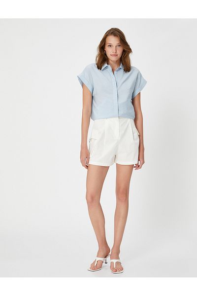 Koton Short Sleeve Shirt Buttoned Textured Viscose Blend