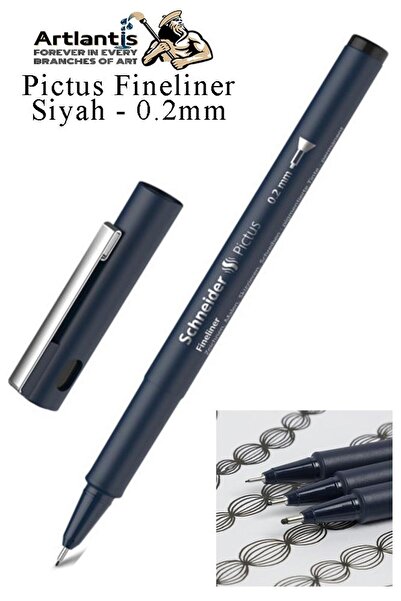 Artlantis Teknik Çizim Kalemi Siyah Pictus 1 Adet Schneider Pictus Siyah Fine...