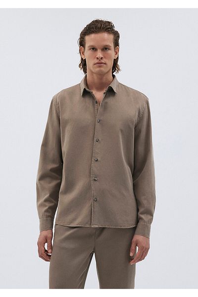 Mavi Linen Blended Brown Shirt Regular Fit / Regular Cut0210805-82393