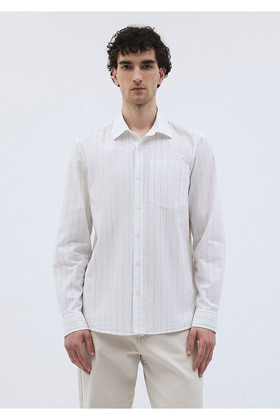 Mavi Beige Striped White Shirt Regular Fit / Regular Fit0211037-82393