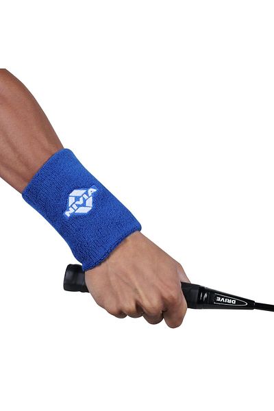 DSC Nivia Wrist Band Wb01 | Small | Blue | Cotton | Sweatband | Stretchable | Absorbent | Unisex