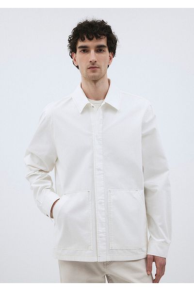 Mavi Cămașă albă cu buzunare Loose Fit / Loose Relaxed Fit 0210860 -70057