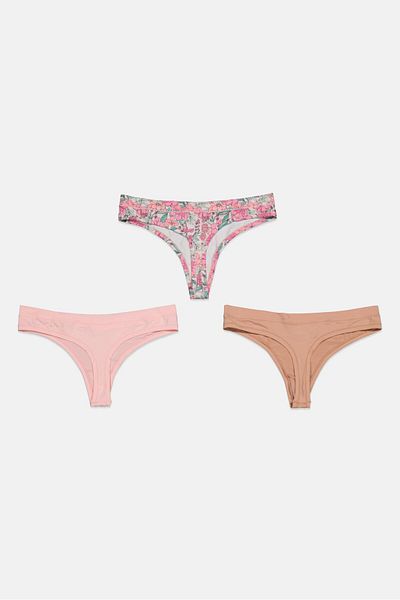 Bcbgeneration Women 3 Pcs Floral Print Pull On Panty, Pink