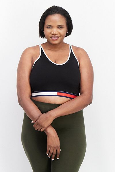 Tommy Hilfiger Women Sportswear Fit Padded Training Bra, Black Combo