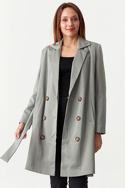 Select Moda Women's Buttoned Belted Jacket