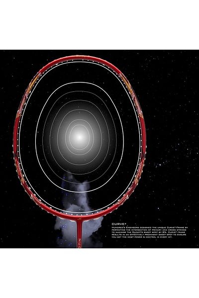 Hundred Nuclear 72 Badminton Racket | Dark Red/black/gold | 72g | Max Tension 32lbs | Full Cover
