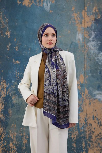 İpekhan Purple Indian Voile Shawl - 5007-13