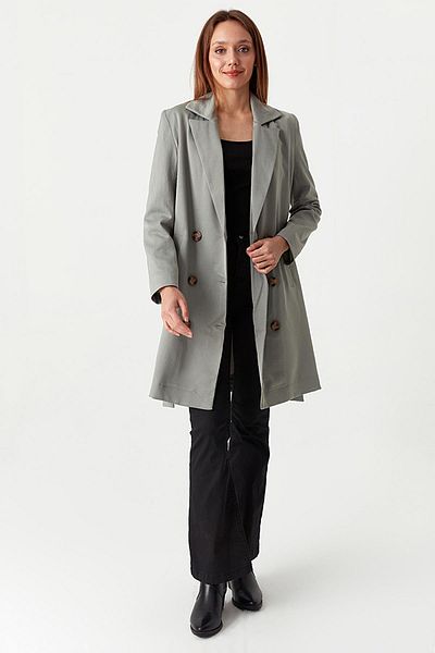 Select Moda Women's Buttoned Belted Jacket