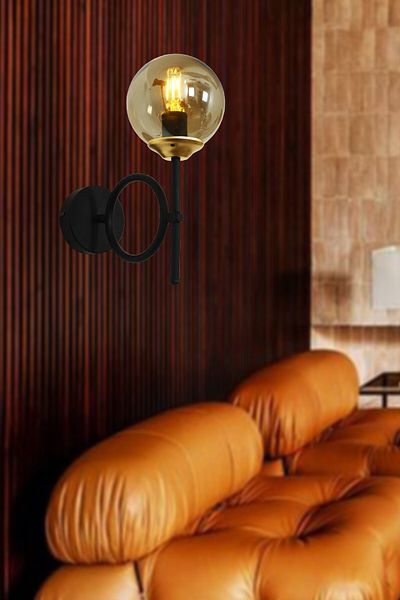 Taşcan Aydınlatma Alto Single Black Smoked Glass Sconce