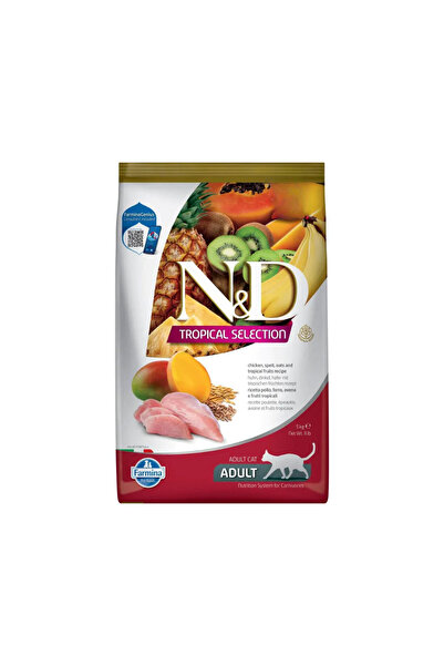 Farmina N&D Chicken, Spelt, Oats and Tropical Fruits Adult Cat Dry Food - 10 kg