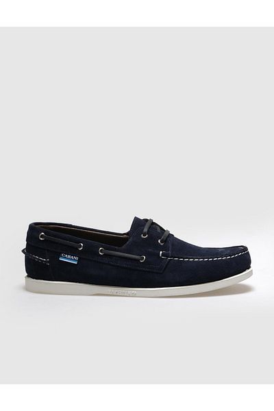 Cabani Genuine Leather Navy Blue Suede Men's Casual Shoes