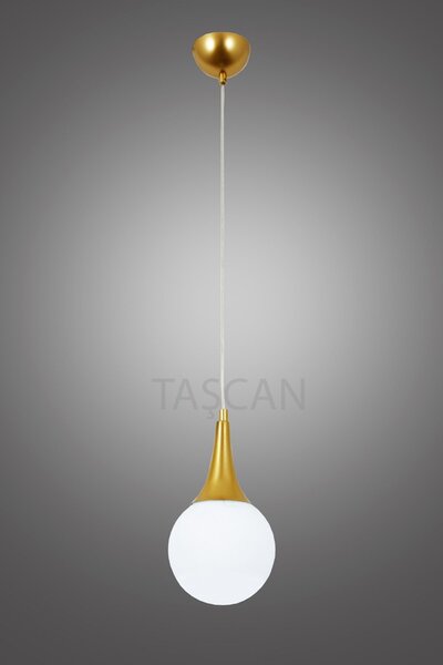 Taşcan Aydınlatma Etna Tekli Gold Sarkıt Avize-beyaz Camlı