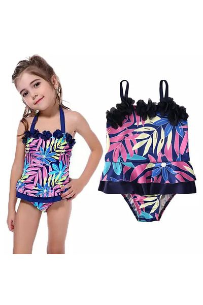 OEM Purple swimsuit with leaves and flowers Drool