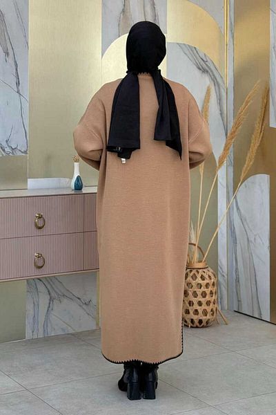Bym Fashion Πλεκτή Ζακέτα με λεπτομέρεια σχισμής στα πλαϊνά 18204 Μαύρο-Μαύρο