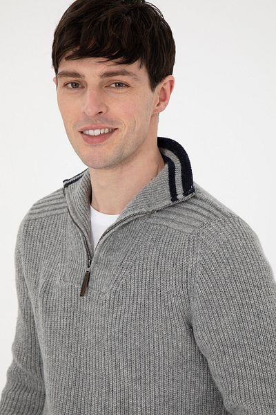 U.S. Polo Assn. Men's Gray Melange Sweater 50293161 -Vr086
