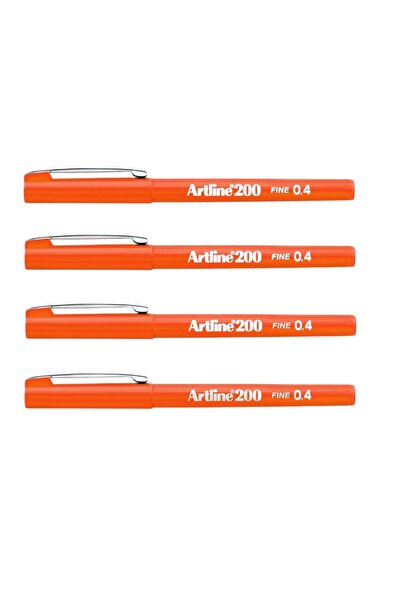 artline ARTLINE 200N - قلم كتابة برتقالي ناعم (4 قطع)
