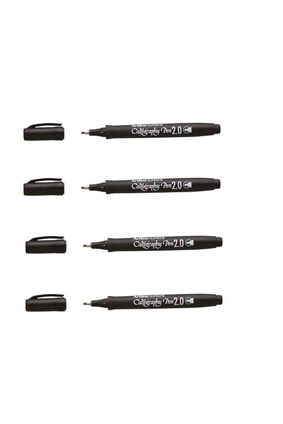 artline قلم الخط الفائق 2.0 من ARTLINE - أسود (4 قطع)