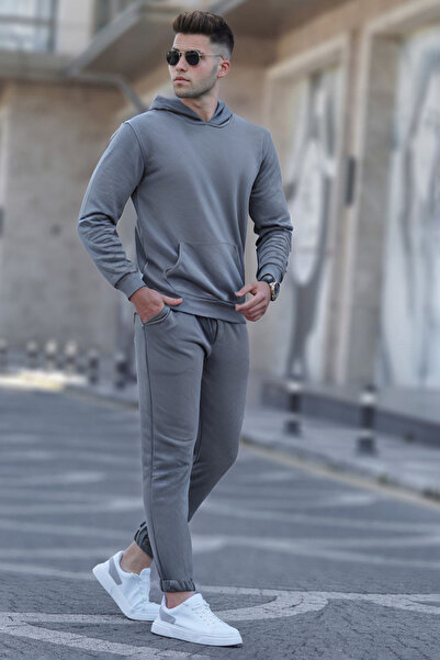 BayBayan Ανδρικό σετ φόρμας χωρίς στάμπα, ίσιο oversize με ελαστικά πόδια