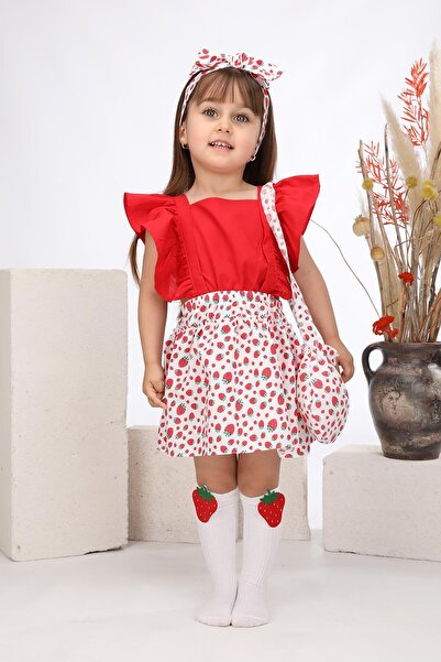 ÖZSEMODA Kişiye Özel Çilek Desen Salopet Model