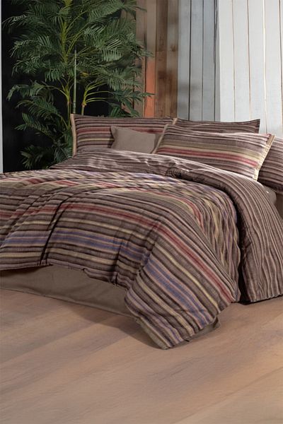 Sarev Σετ Παπλωματοθήκη Fauna Brown 100% Cotton Flannel Διπλό