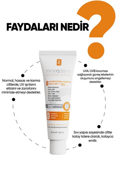 mineaderm Fluid Consistency Sunscreen - Hydration Face Fluid for Combination and Normal Skin