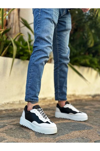 BOA Ba0802 Boa Black Color White Piece High Sole Men's Casual Shoes