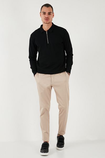 Buratti Men's Polo Neck Sweat - Cotton, Half Zip, Regular Fit Sweat 5905805